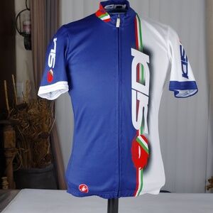 Castelli Blue White And Red Cycling Jersey.